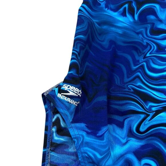 Speedo Blue Wave Endurance+ Fusion Vibe Crossback One Piece Swimsuit S - Picture 4 of 8